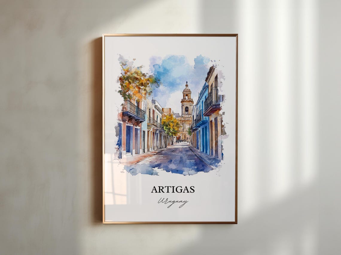 Artigas Uruguay Watercolor Travel Poster, Art Print - Image 5