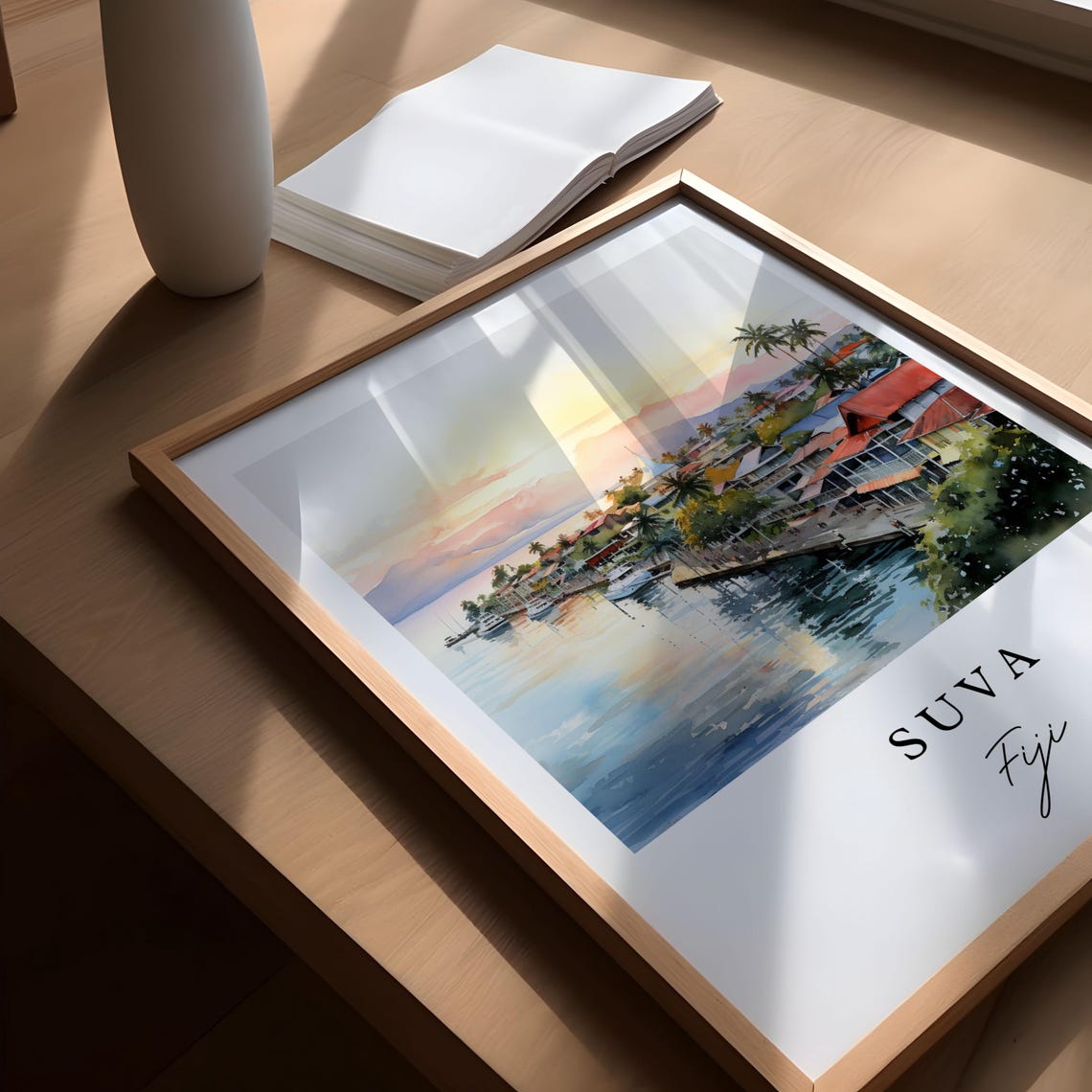 Suva Fiji Personalized Travel Poster, Custom Text - Image 5