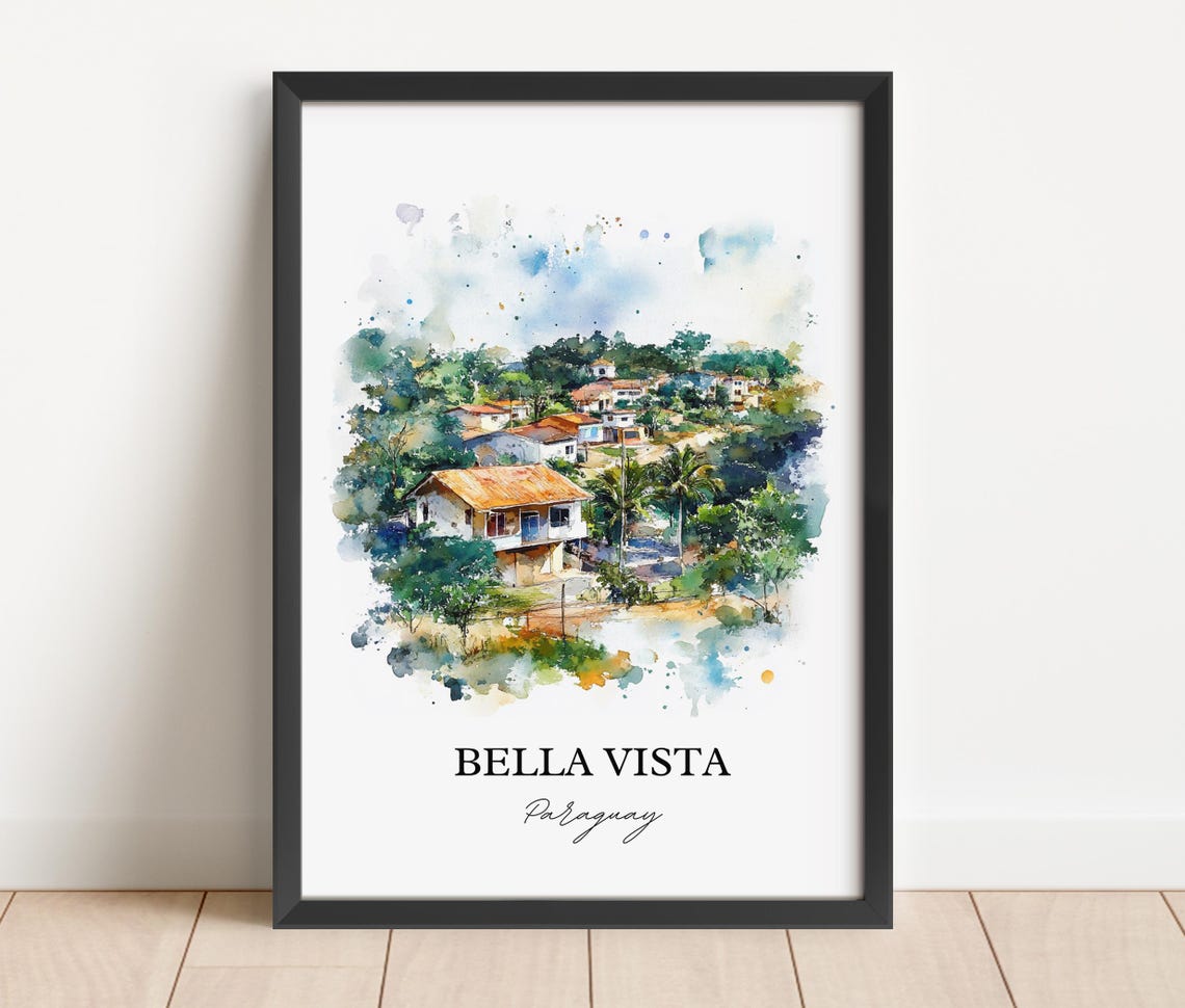Bella Vista Paraguay Wall Art Print Watercolor Gift Travel Poster Housewarming - Image 4