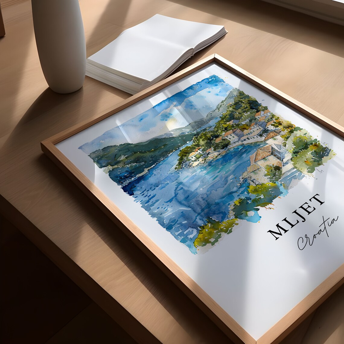 Mljet Croatia Island Bay Village Watercolor Adriatic Travel Poster - Image 5