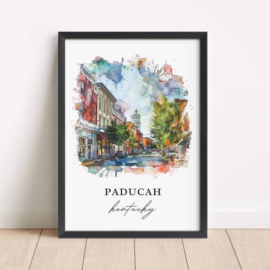 Paducah Kentucky Watercolor Travel Poster