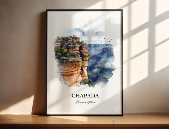 Chapada Diamantina Art State Of Bahia Print Brazil Watercolor Gift Travel Poster Housewarming
