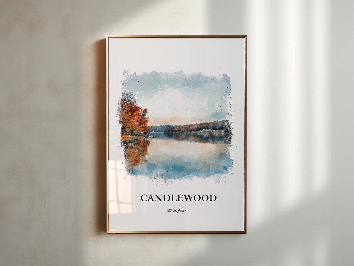 Candlewood Lake Connecticut Autumn Shore Mirror Water Poster - Image 5