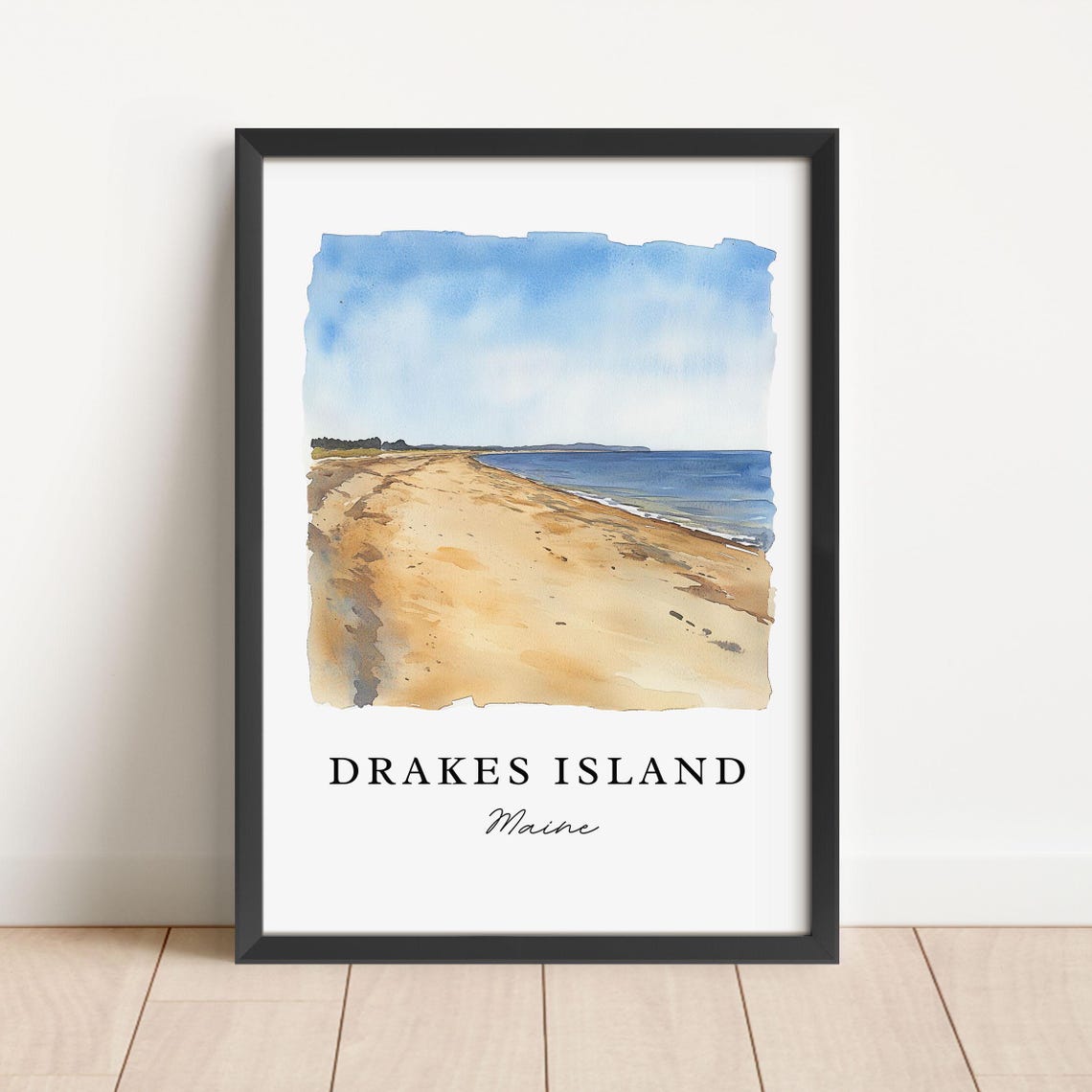 Drakes Island Me Art Drakes Island Beach Print Drakes Island Watercolor Wells Me Gift Travel Print Travel Poster Housewarming Gift