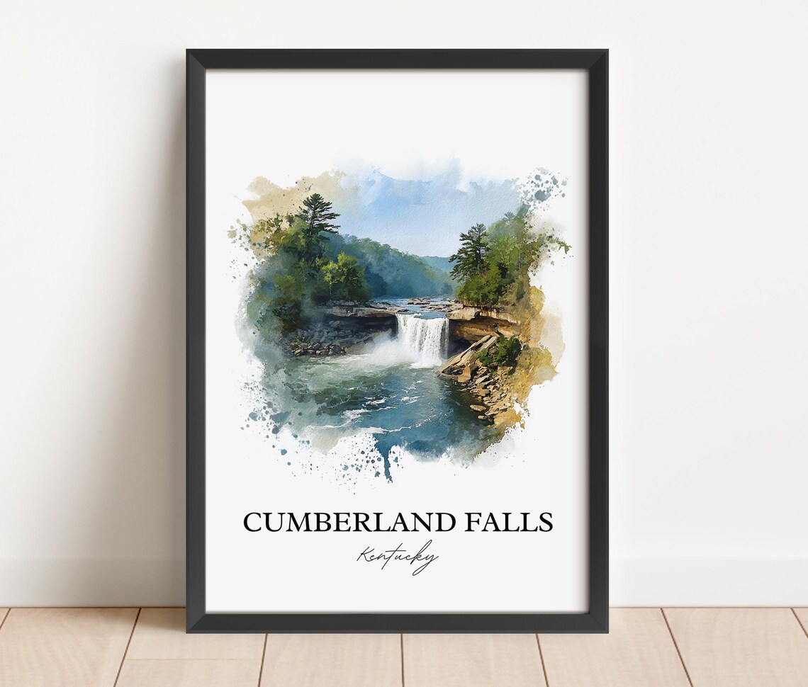 Cumberland Falls Kentucky Wide Cascade Waterfall Travel Poster - Image 2