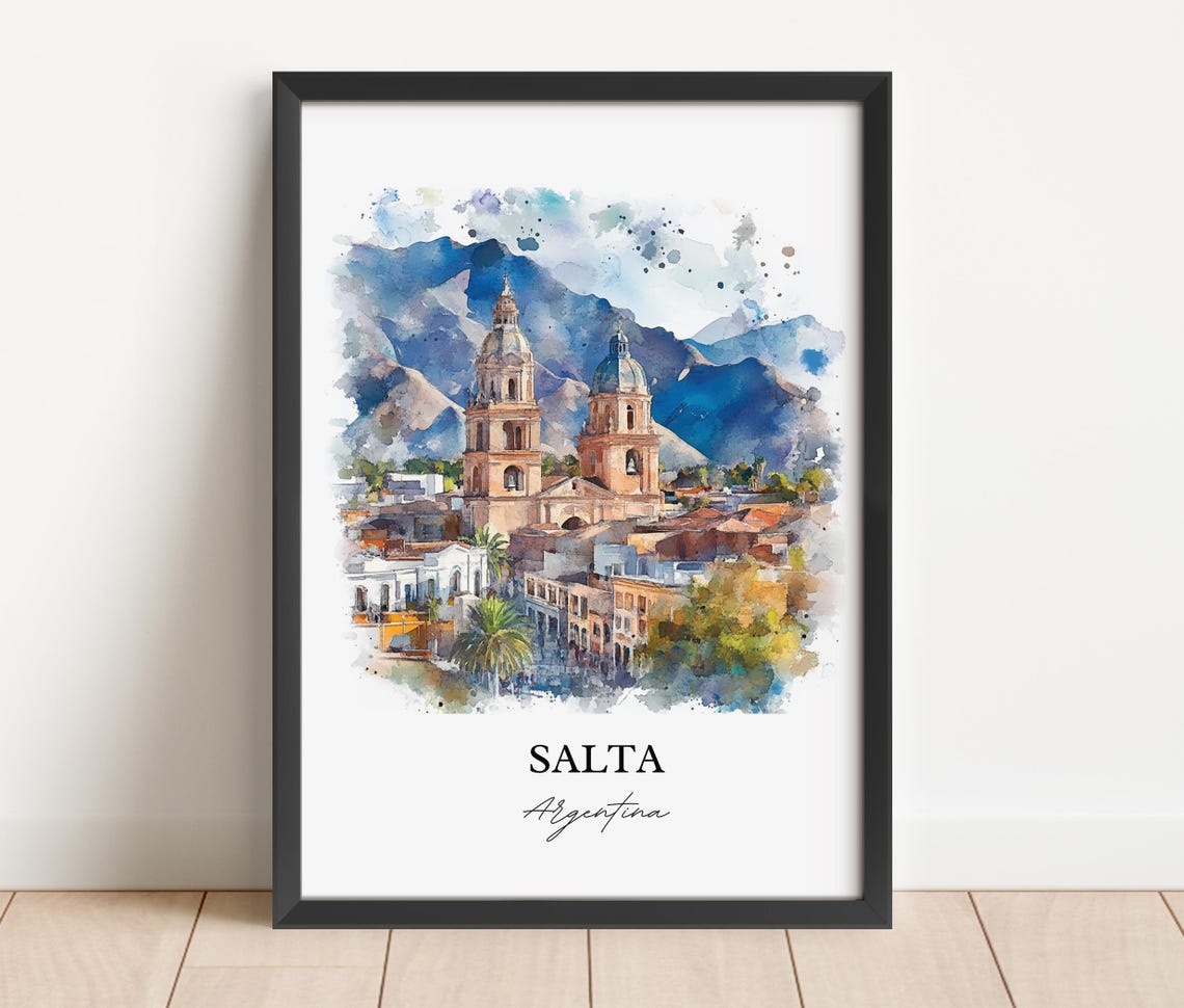 Salta Argentina Wall Art Print Watercolor Gift Travel Poster Housewarming - Image 5