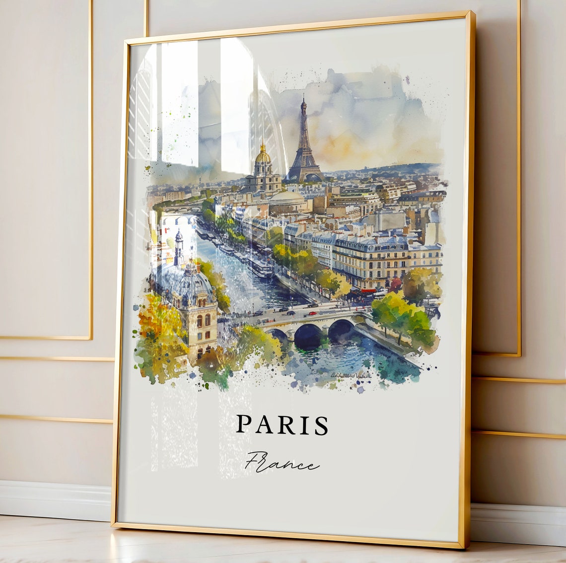 Paris Eiffel Tower Watercolor Travel Poster - Image 4