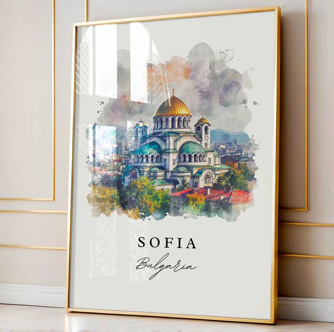 Sofia Bulgaria Travel Poster, Custom Text Art Print - Image 4