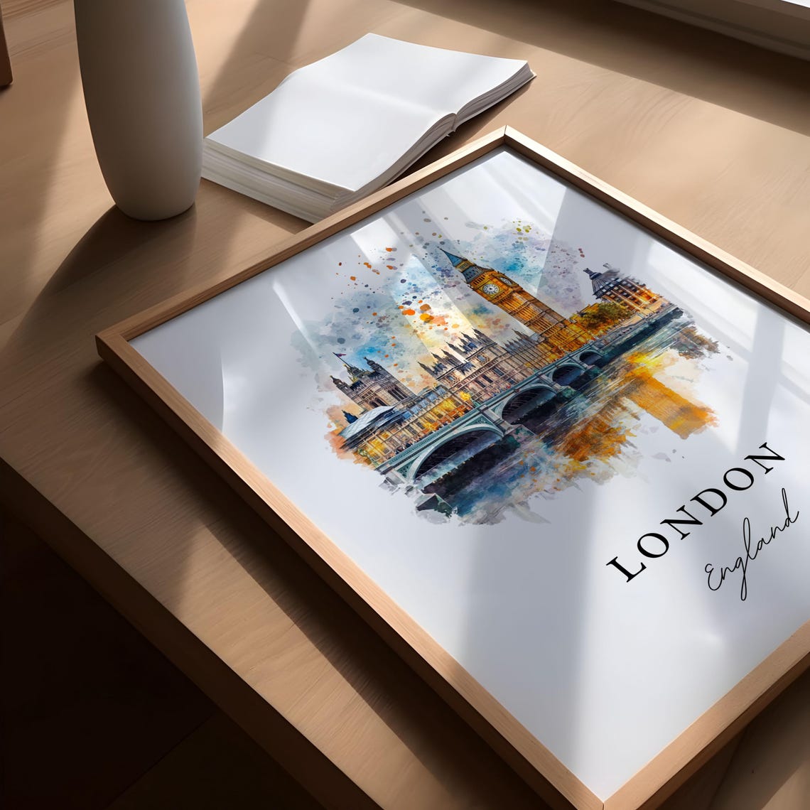 London England Big Ben Watercolor Travel Poster - Image 5