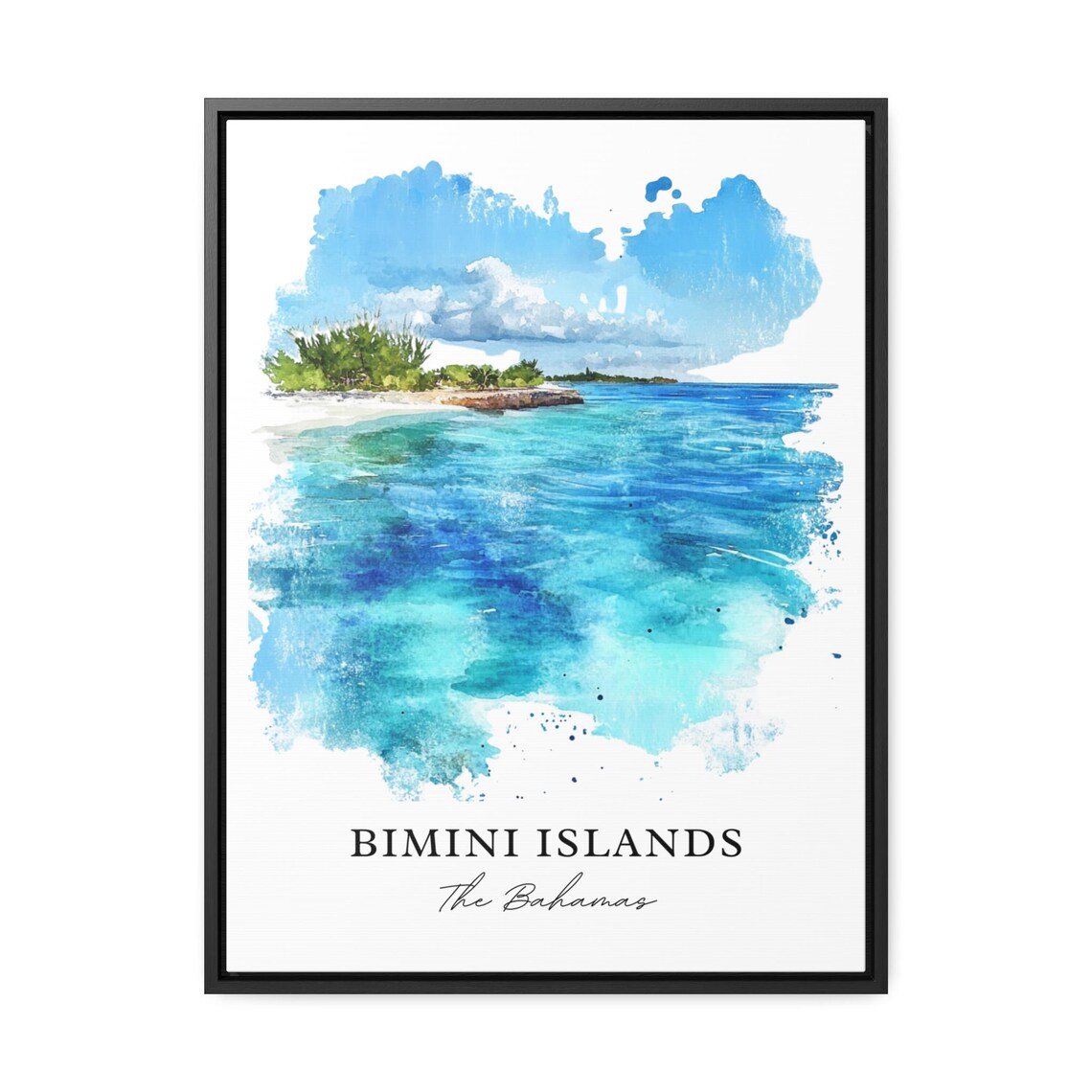 Bimini Islands Watercolor Travel Poster Art Print - Image 2