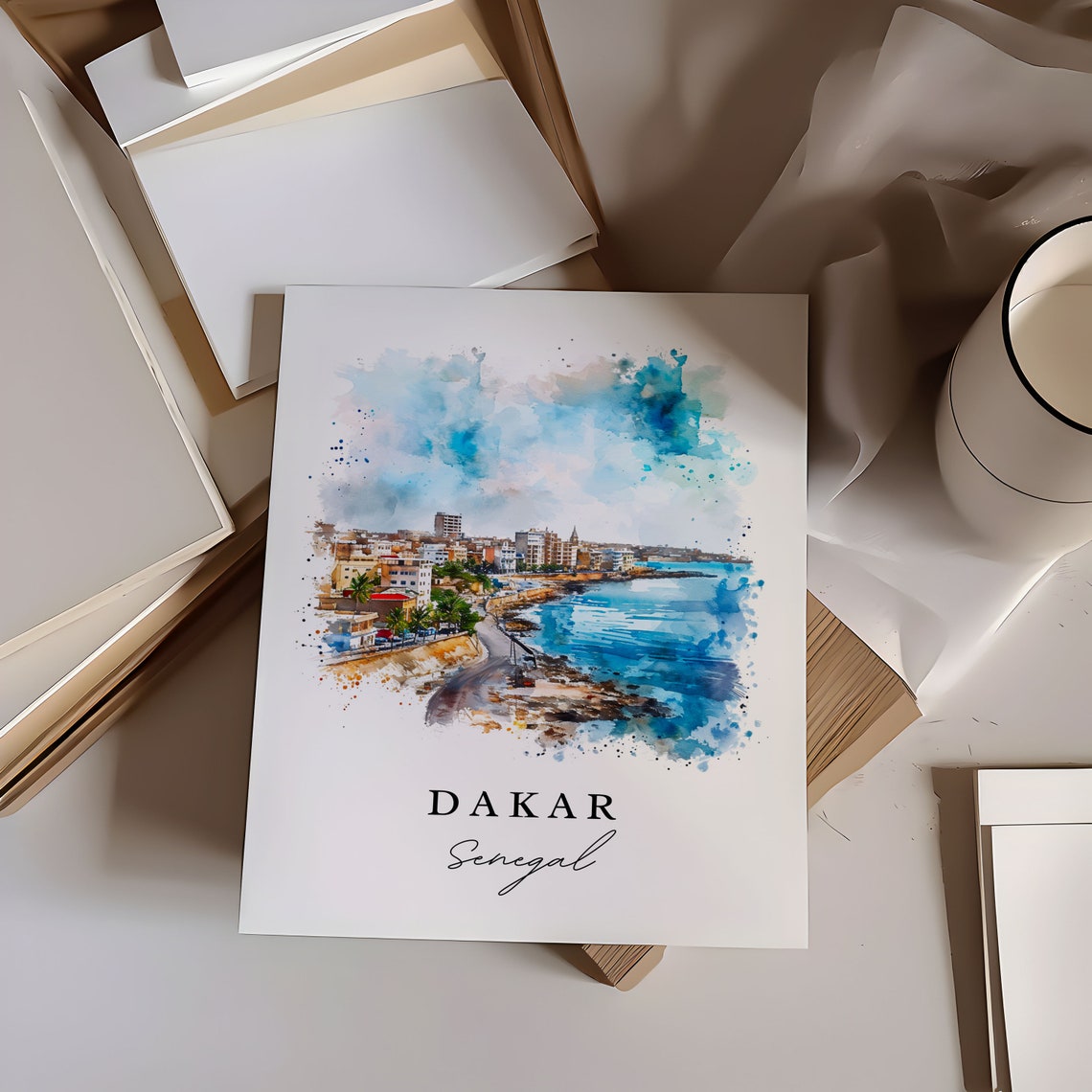 Dakar Senegal Wall Art Print Wedding Gift Birthday Present Custom Text Perfect - Image 6