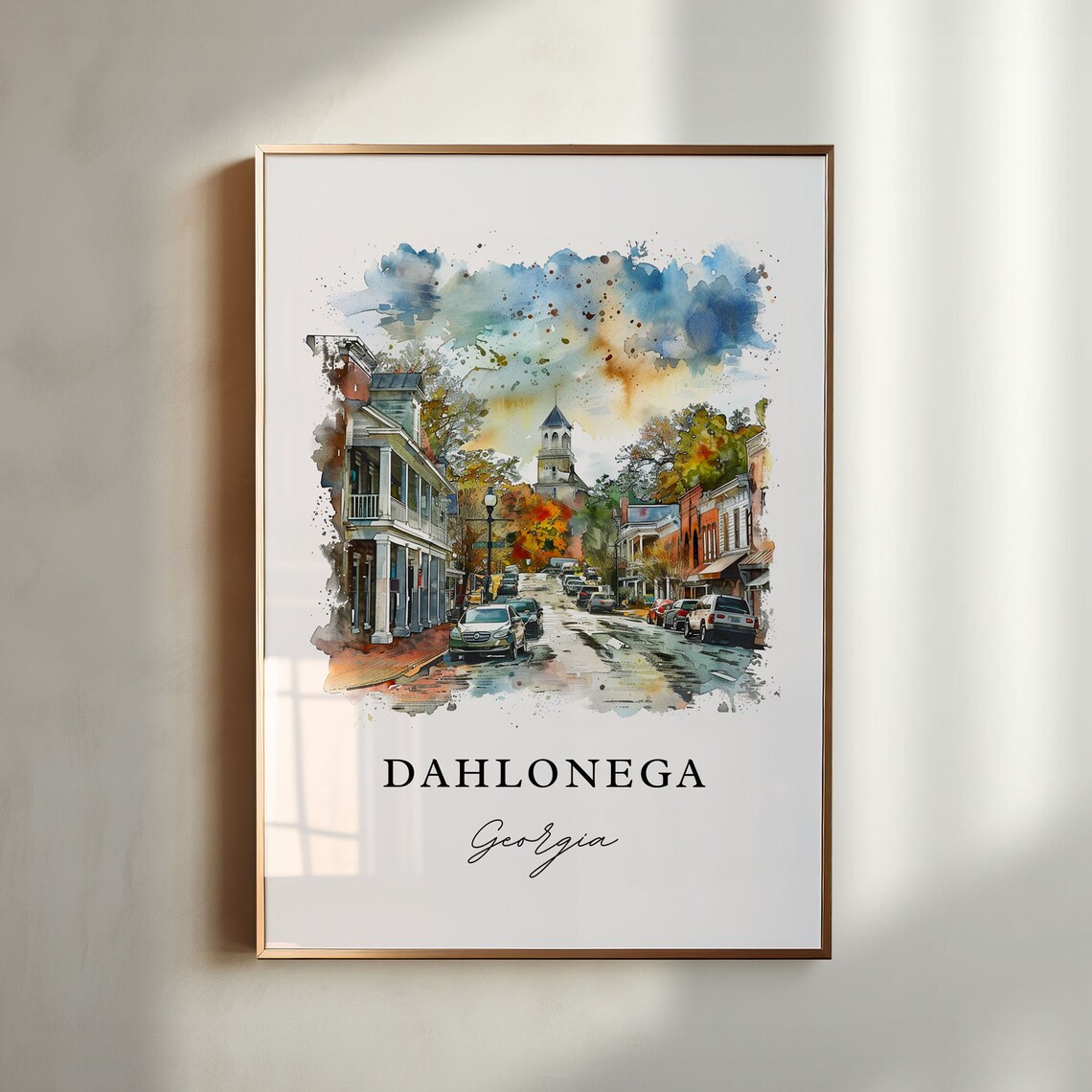 Dahlonega Georgia Watercolor Travel Poster