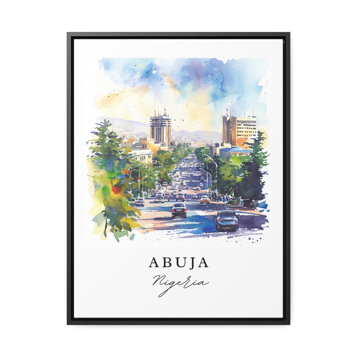 Abuja Watercolor Wall Art Nigeria Art Print - Image 3
