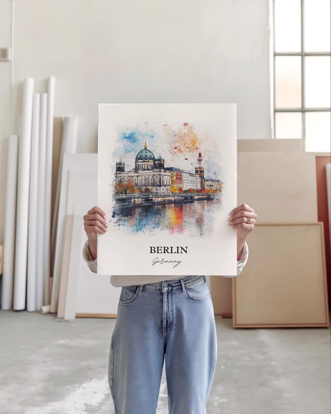 Berlin Watercolor Travel Poster, Germany Art Print - Image 4