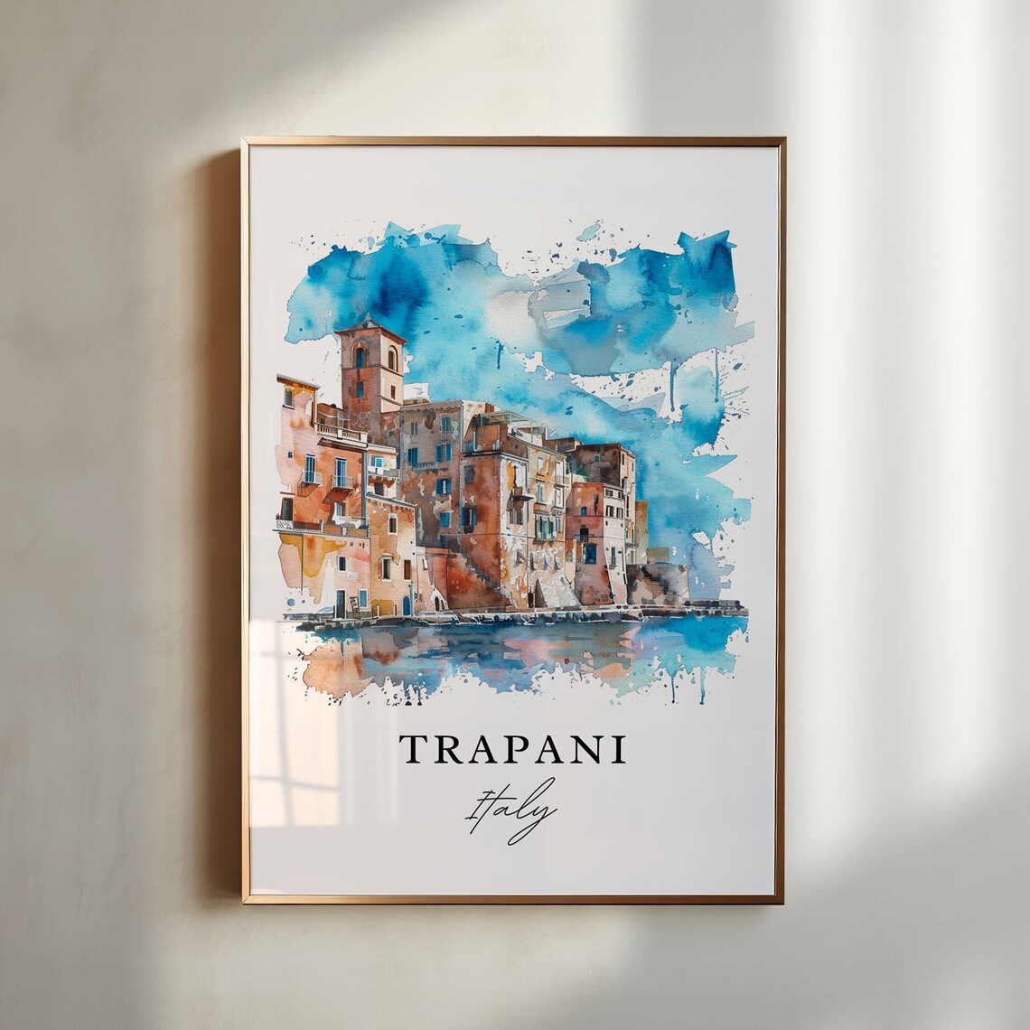 Trapani Italy Travel Poster, Italy Wall Art