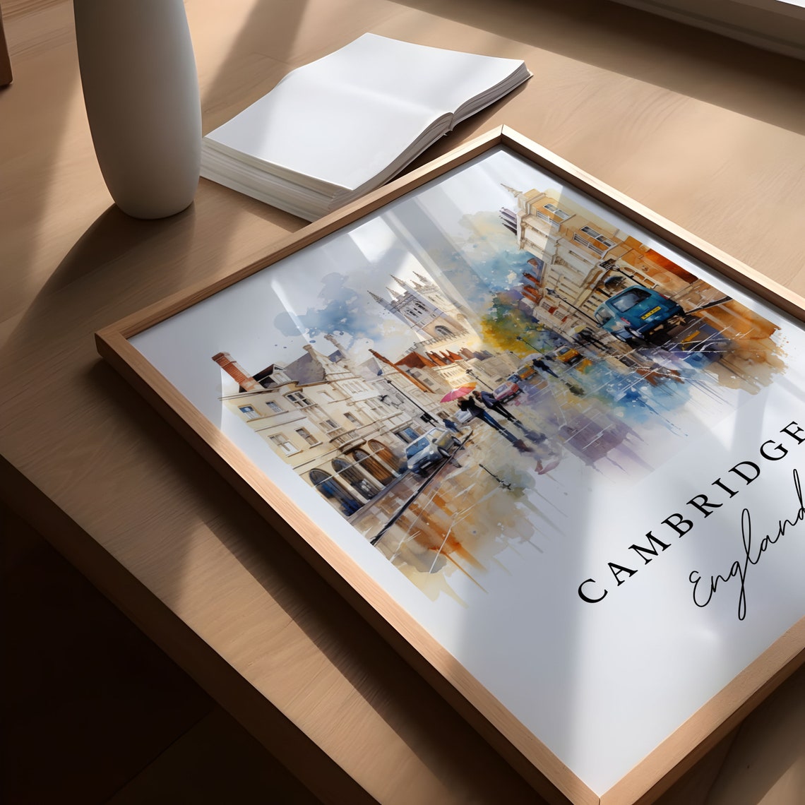 Cambridge England Travel Poster, Custom Text Art Print - Image 4
