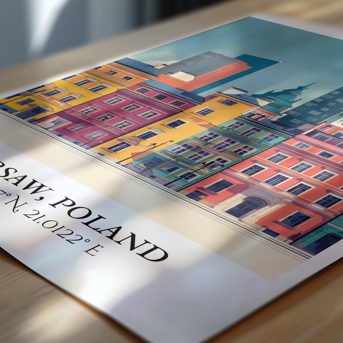 Warsaw Poland Retro Old Town Row Houses Vintage Travel Decor Poster - Image 6