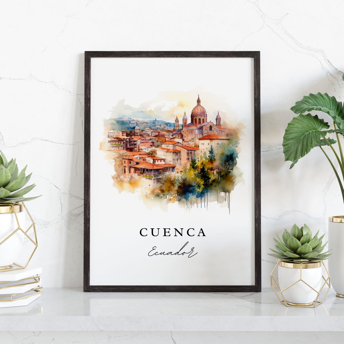 Cuenca Ecuador Art Poster Print Wedding Gift Birthday Present Custom Text Perfect - Image 3
