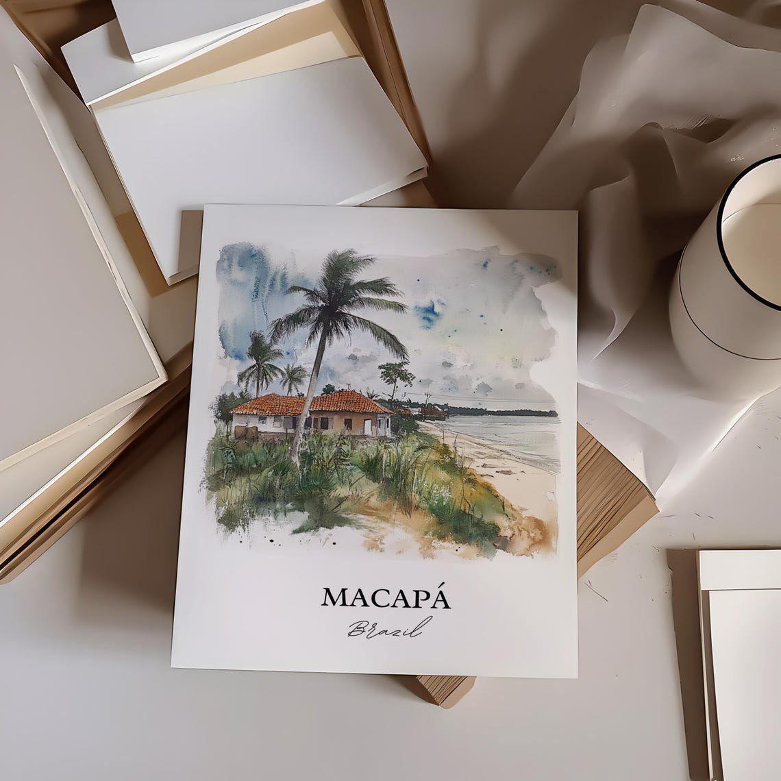 Macap Brazil Wall Art Amap State Print Watercolor Gift Travel Poster Housewarming - Image 4