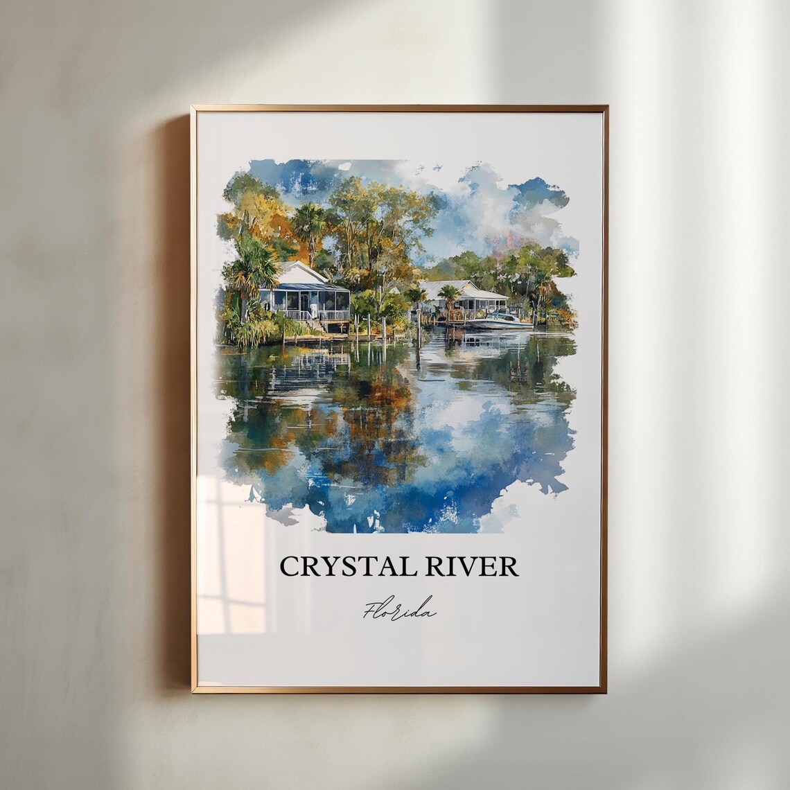 Crystal River, Florida Travel Poster Art Print