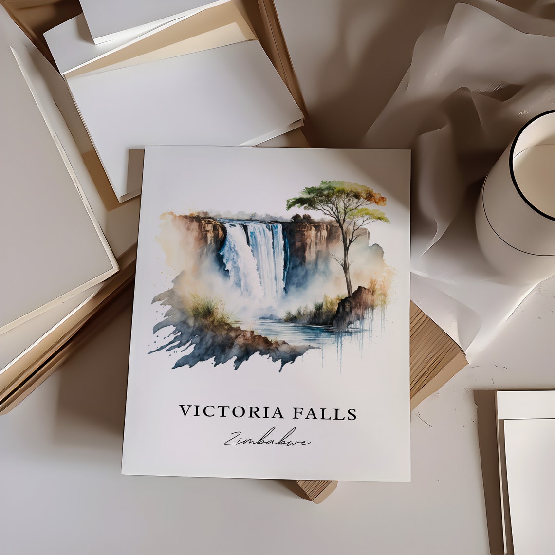 Victoria Falls Zambia Personalized Travel Poster - Image 5