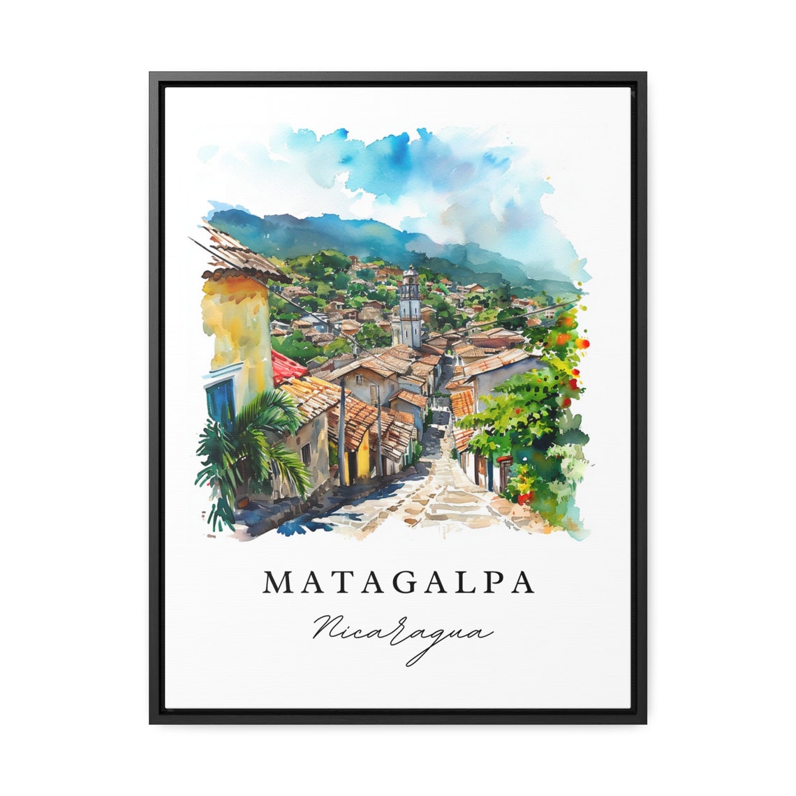 Matagalpa Nicaragua Wall Art Print Wedding Gift Birthday Present Custom Text Perfect - Image 3