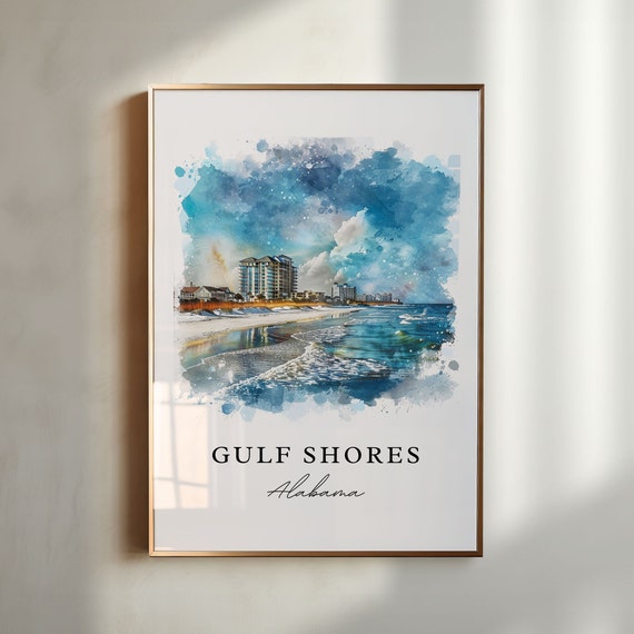 Gulf Shores, AL Travel Poster, Alabama Wall Art