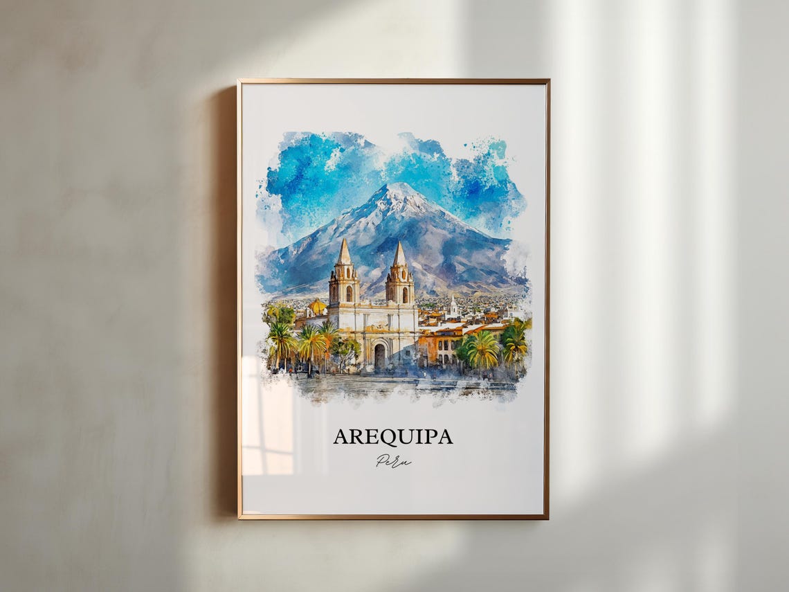 Arequipa Watercolor Travel Poster, Peru Wall Art - Image 5