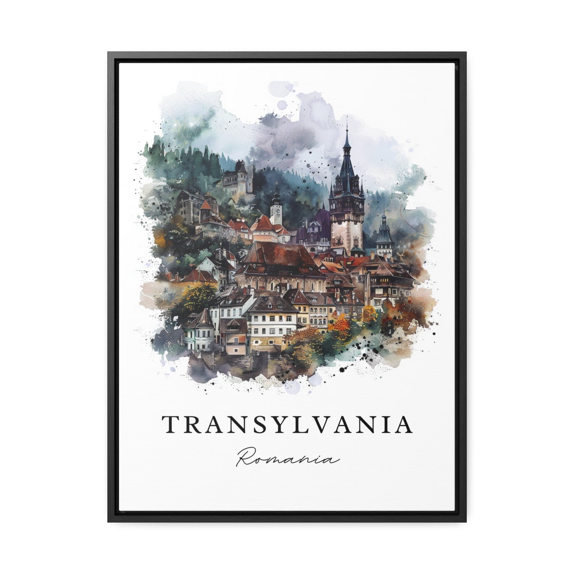 Transylvania Region Watercolor Travel Poster, Romania - Image 3