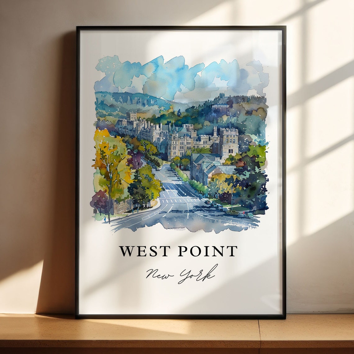 West Point New York Military Academy Campus Watercolor Poster