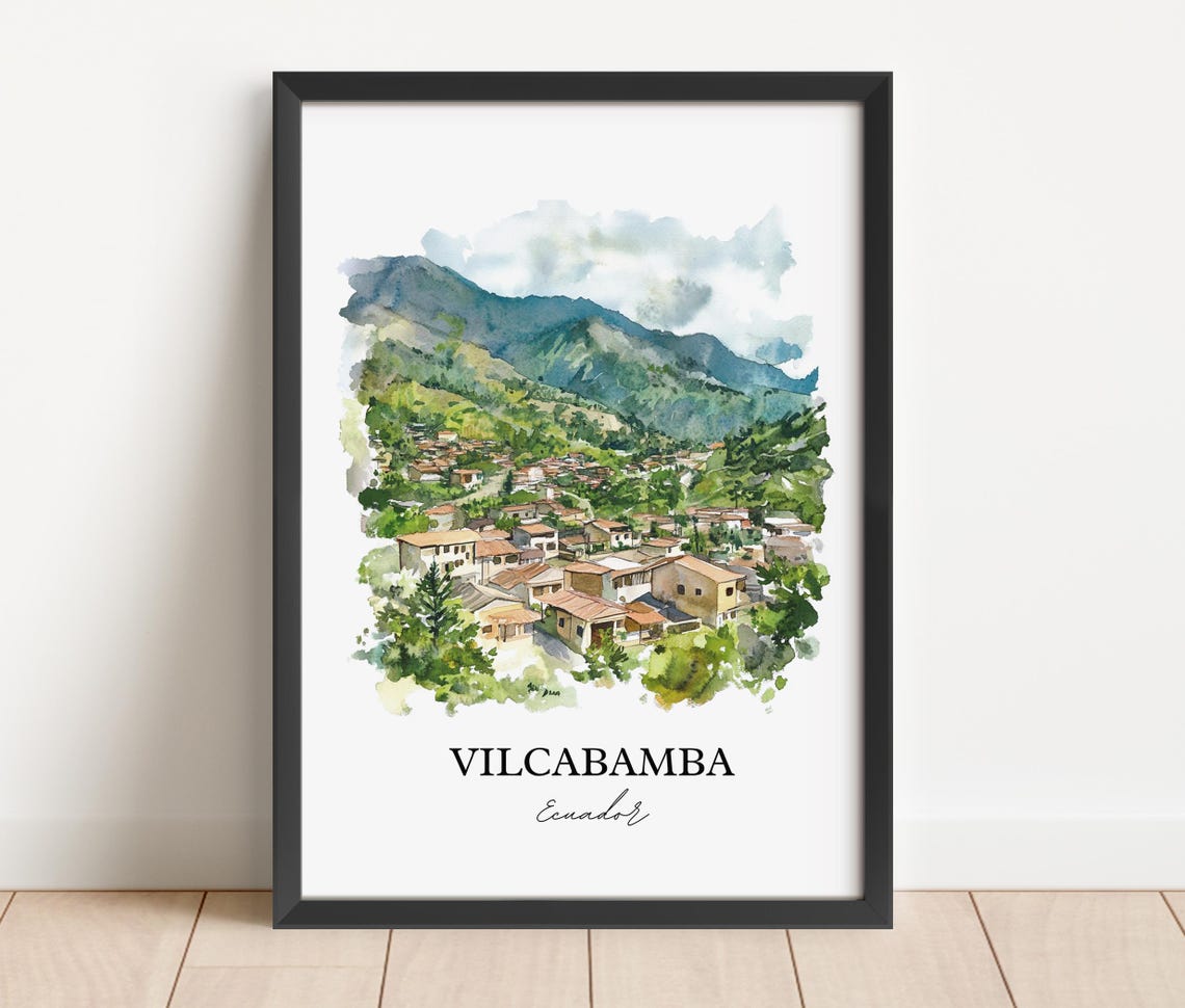 Vilcabamba Wall Art Loja Province Print Ecuador Watercolor Gift Travel Poster Housewarming - Image 3