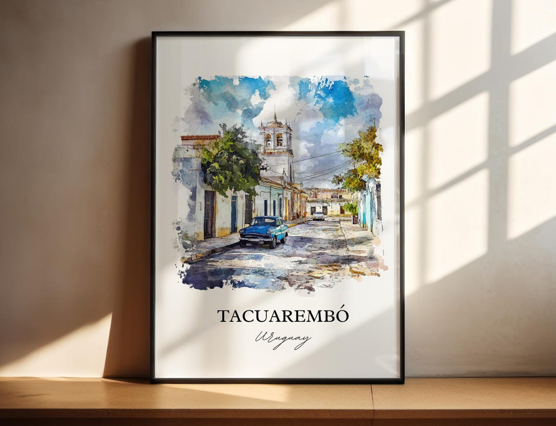 Tacuarembo Wall Art Uruguay Travel Print Watercolor Gift Poster Housewarming