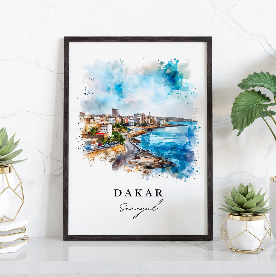 Dakar Senegal Wall Art Print Wedding Gift Birthday Present Custom Text Perfect - Image 3