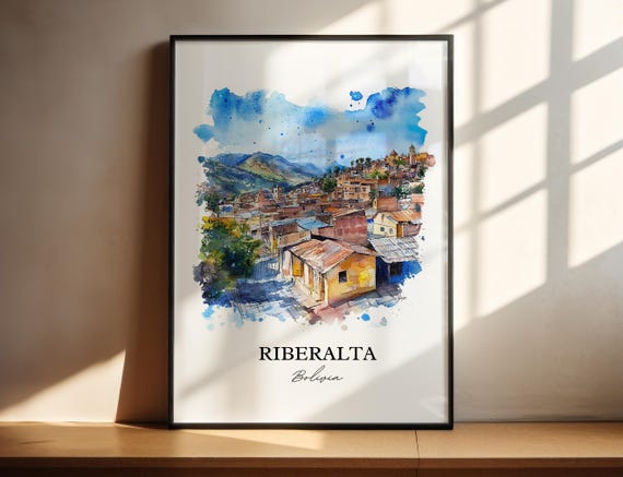 Riberalta Wall Art Beni Dept Print Bolivia Watercolor Gift Travel Poster Housewarming