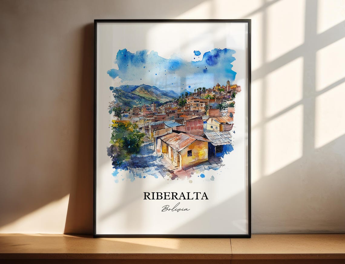 Riberalta Wall Art Beni Dept Print Bolivia Watercolor Gift Travel Poster Housewarming