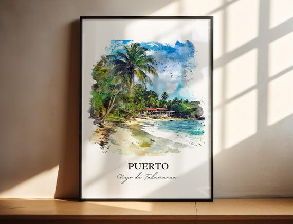 Puerto Viejo De Talamanca Art Playa Negra Print Costa Rica Gift Travel Poster Housewarming