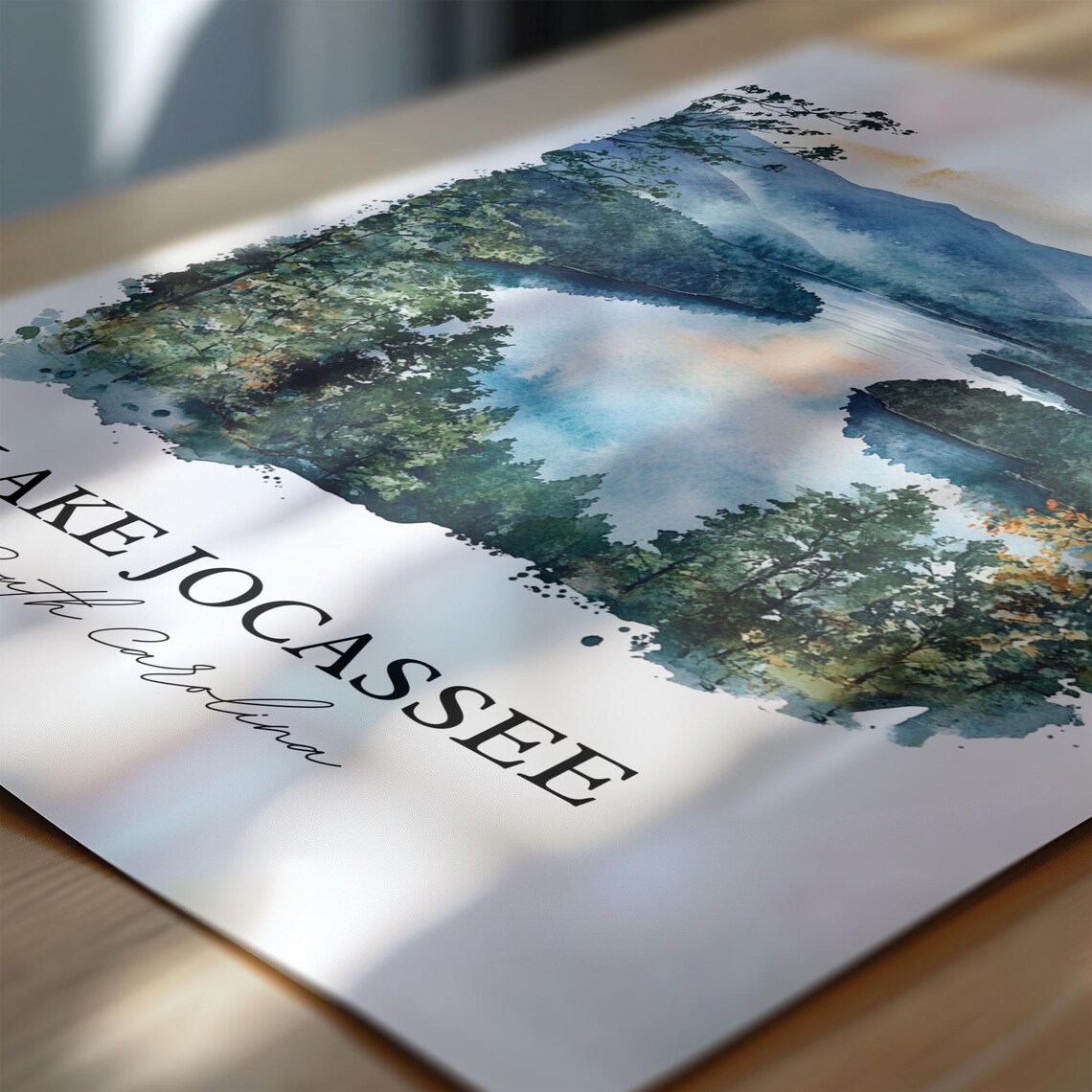 Lake Jocassee South Carolina Misty Mountain Gorge Watercolor Poster - Image 6