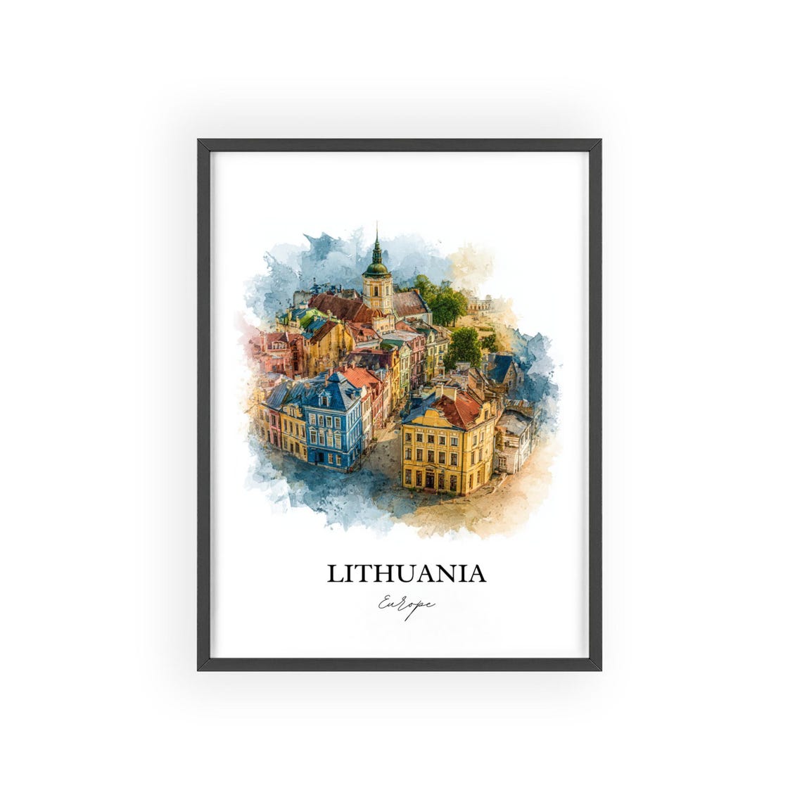 Lithuania Watercolor Travel Poster, Europe Art Print - Image 2
