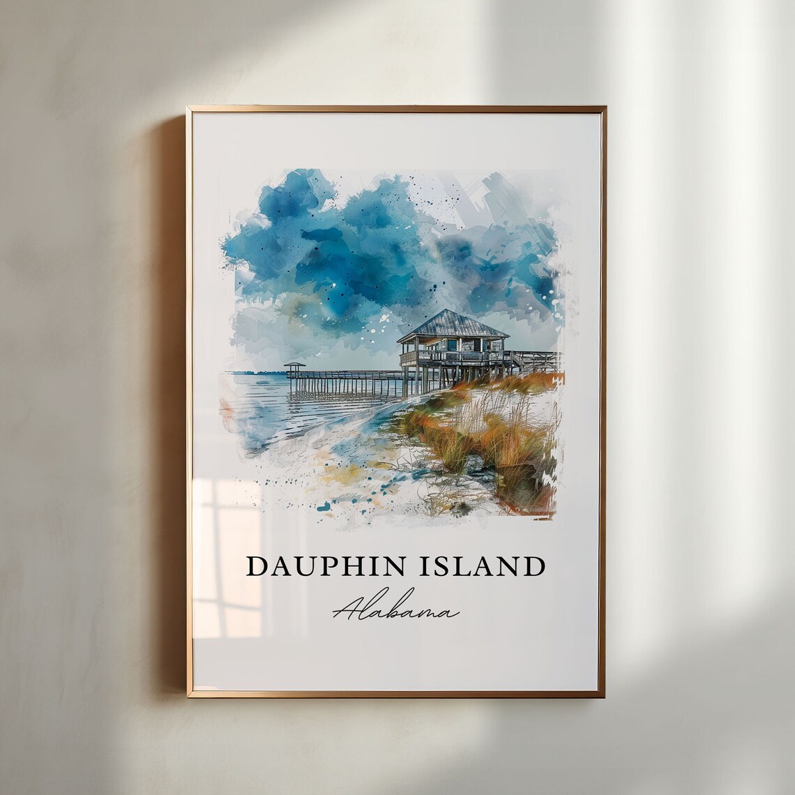 Dauphin Island Art Dauphin Island Print Dauphin Island Al Watercolor Dauphin Island Gift Travel Print Travel Poster Housewarming Gift