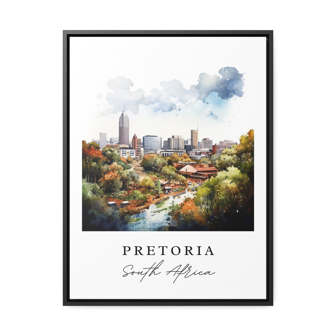 Pretoria South Africa Watercolor City Skyline Scenic Travel Poster - Image 2