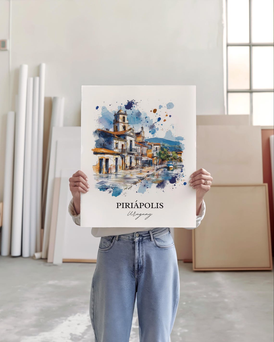 Piripolis Wall Art Uruguay Print Watercolor Gift Travel Poster Housewarming - Image 5
