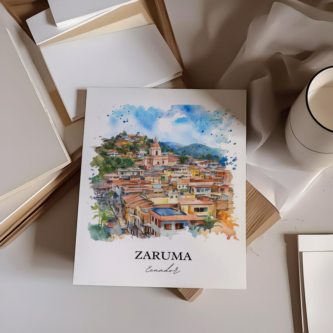Zaruma Ecuador Wall Art El Oro Province Print Watercolor Gift Travel Poster Housewarming - Image 3