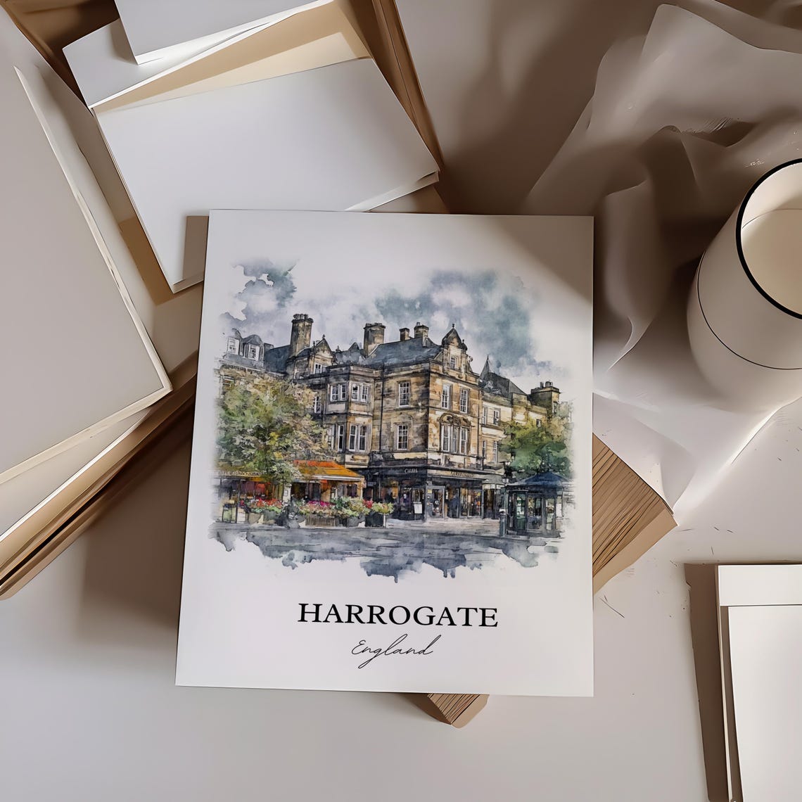 Harrogate Watercolor Travel Poster, North Yorkshire England - Image 5