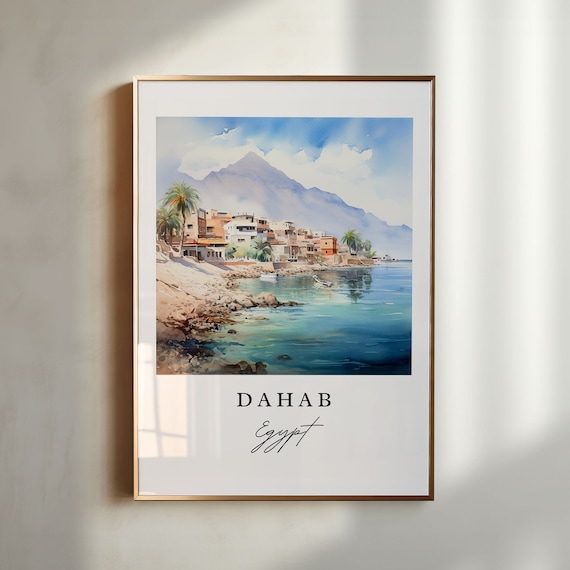 Dahab Egypt Wall Art Print, Custom Text Decor