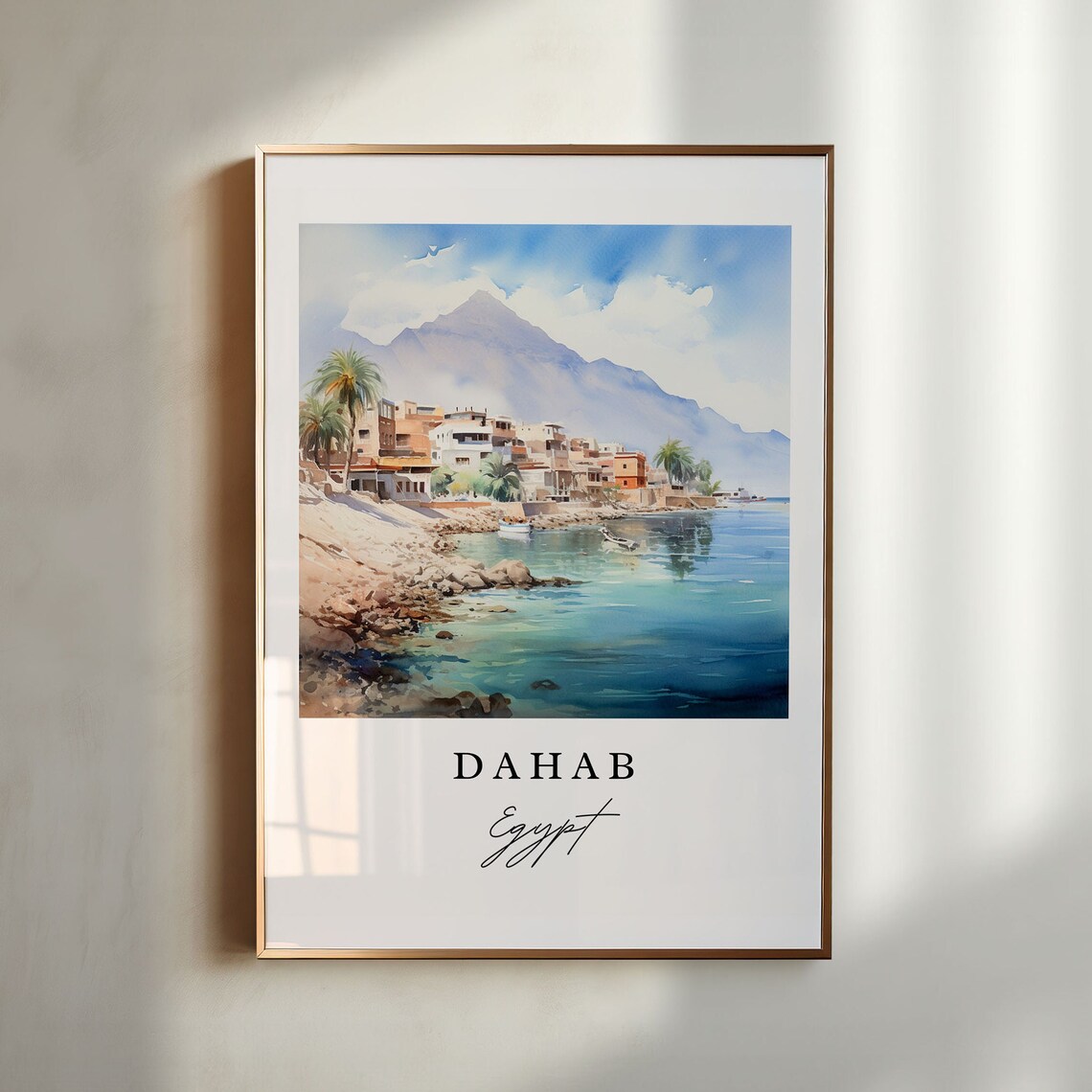 Dahab Egypt Wall Art Print, Custom Text Decor