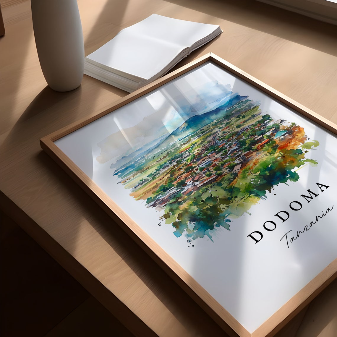 Dodoma Tanzania Wall Art Print Wedding Gift Birthday Present Custom Text Perfect - Image 6
