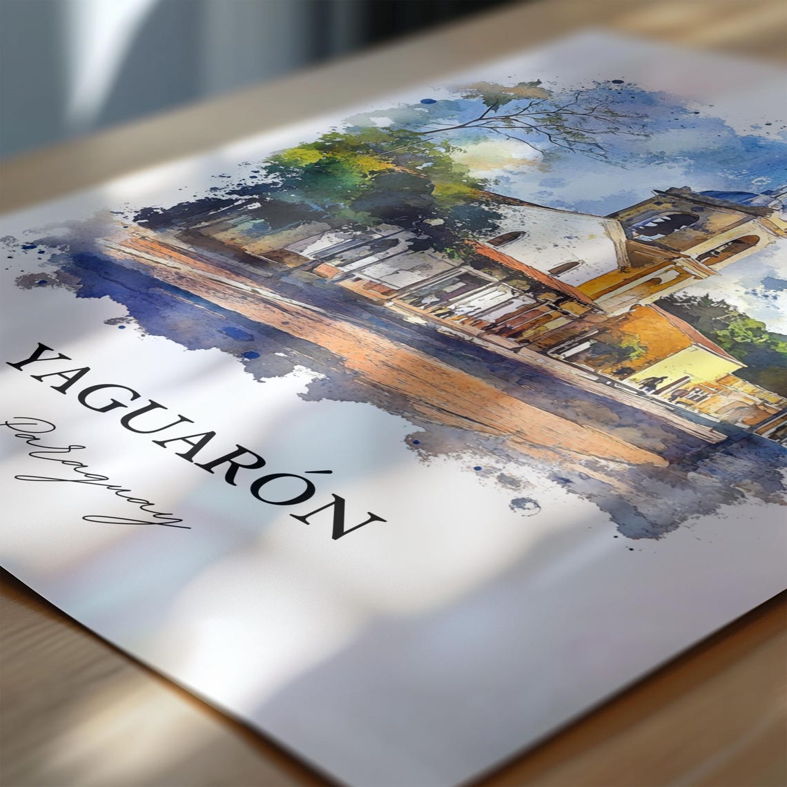 Yaguarn Wall Art Paraguay Print Watercolor Gift Travel Poster Housewarming - Image 7