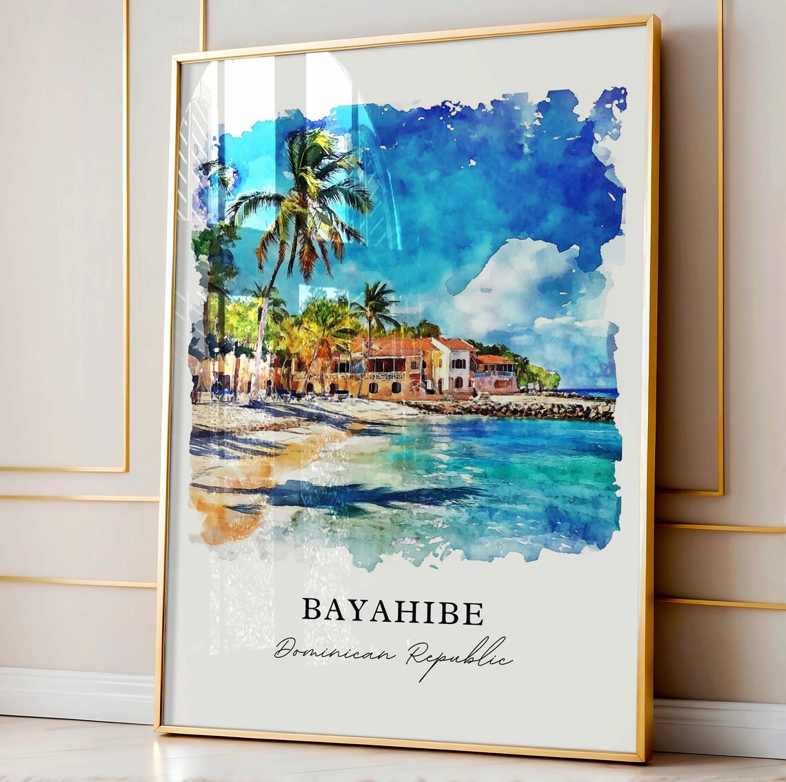 Bayahibe Dominican Republic Beach Palms Watercolor Caribbean Poster - Image 5