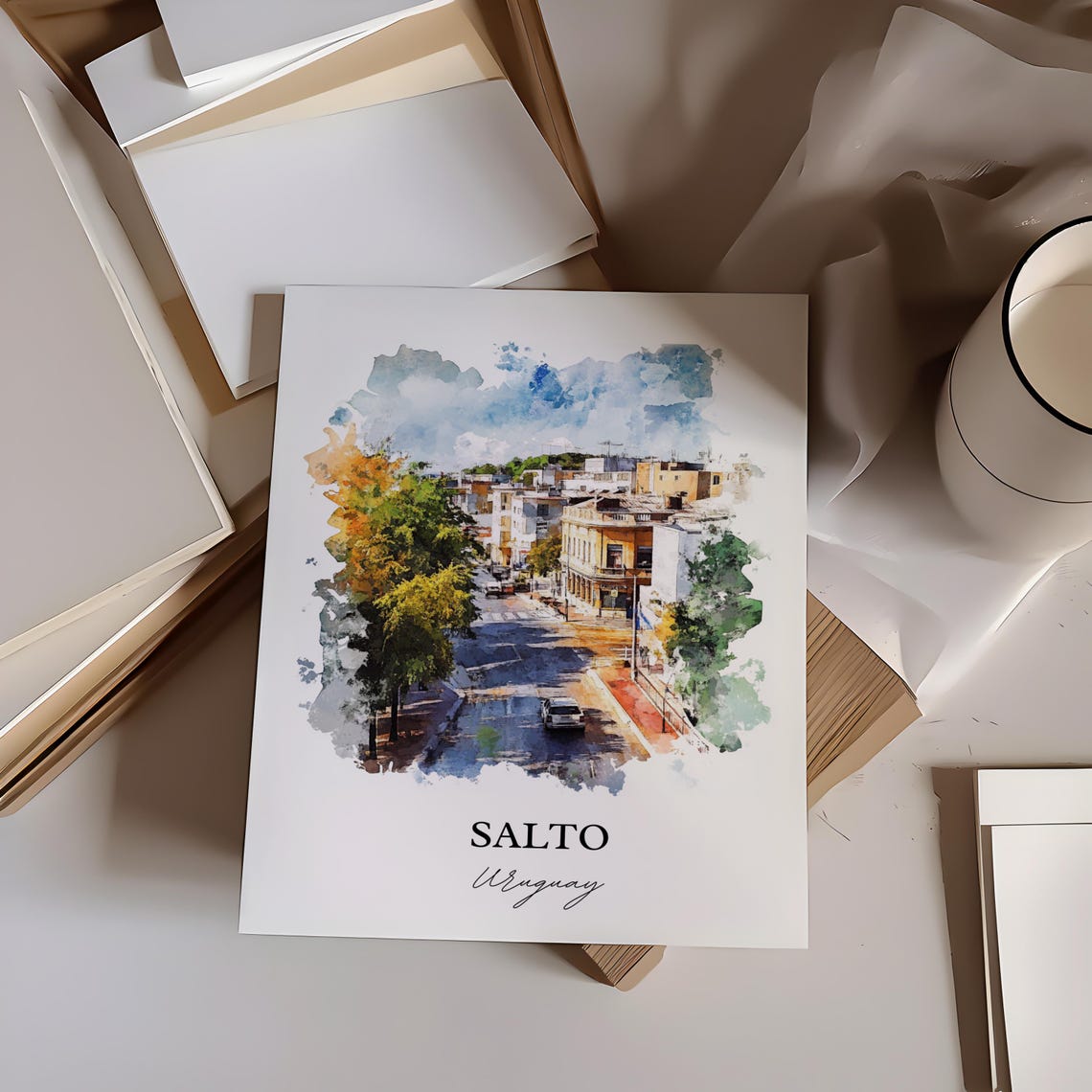 Salto Uruguay Wall Art Dept Print Watercolor Gift Travel Poster Housewarming - Image 2