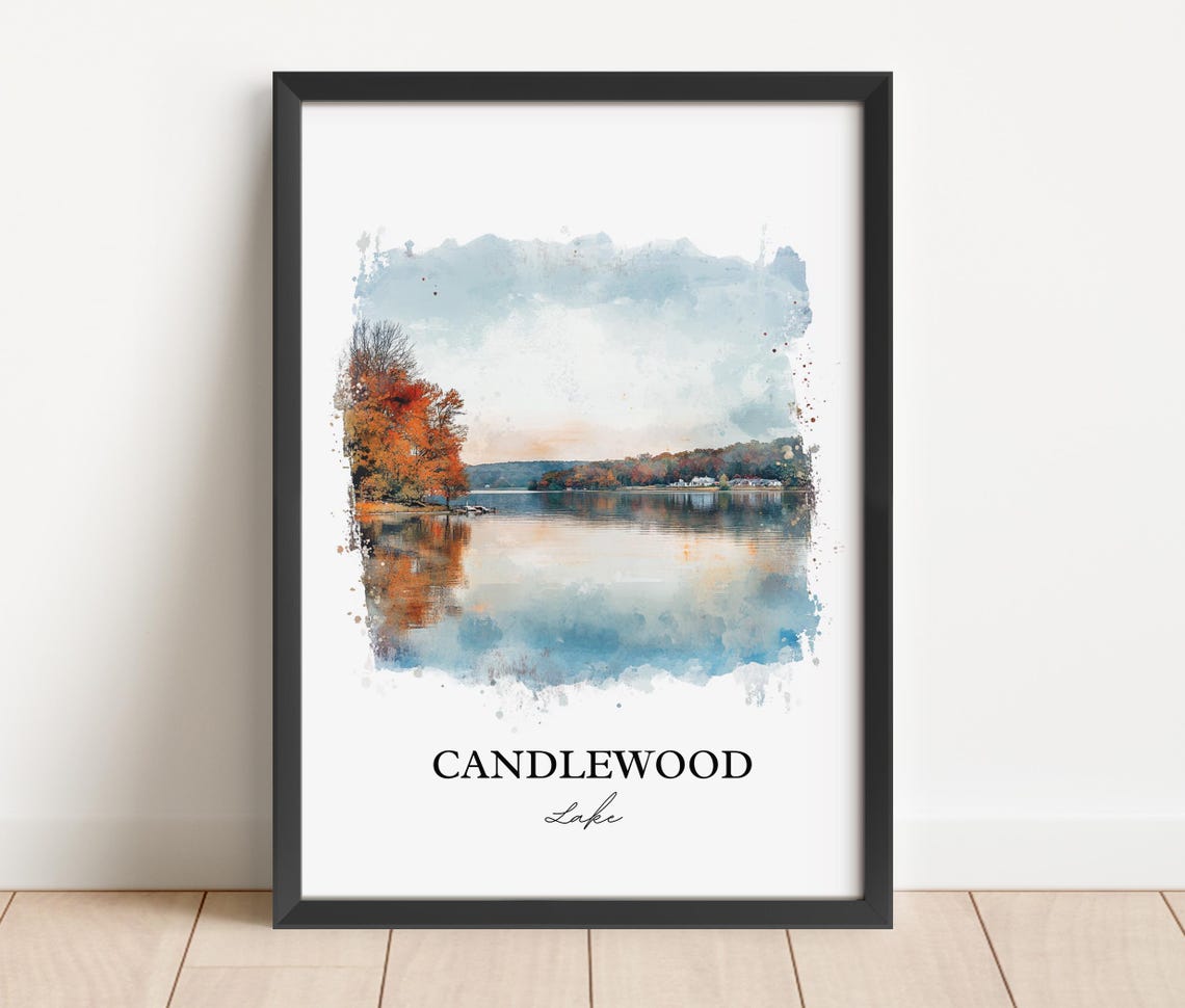 Candlewood Lake Connecticut Autumn Shore Mirror Water Poster - Image 4